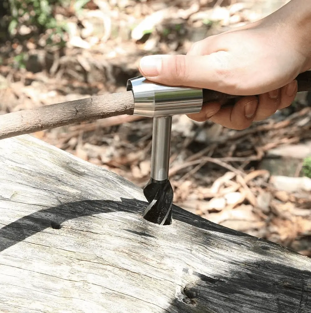 Wood peg and auger