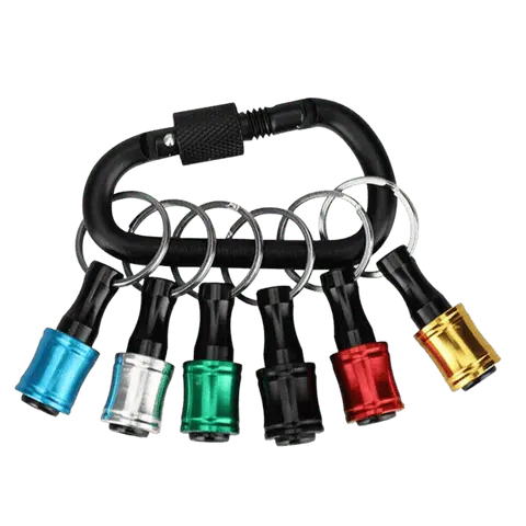 Bit holder carabiner with six sockets