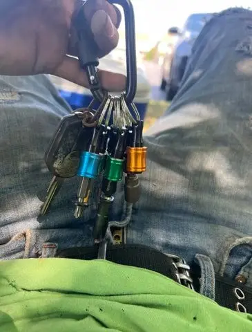 Close-up of quick release mechanism